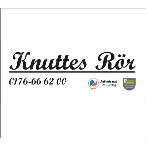 Logga Knuttes Rör. Telefonnummer: 0176 66 62 00