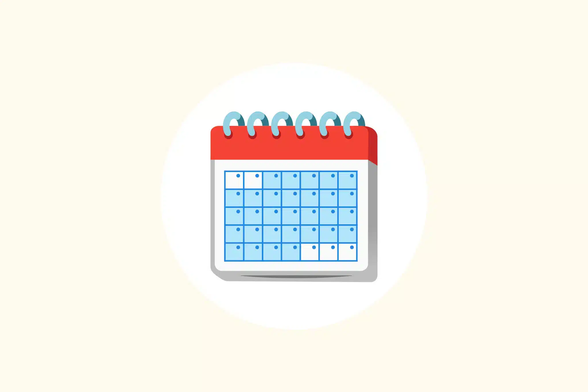 Kalender mot sandfärgad bakgrund