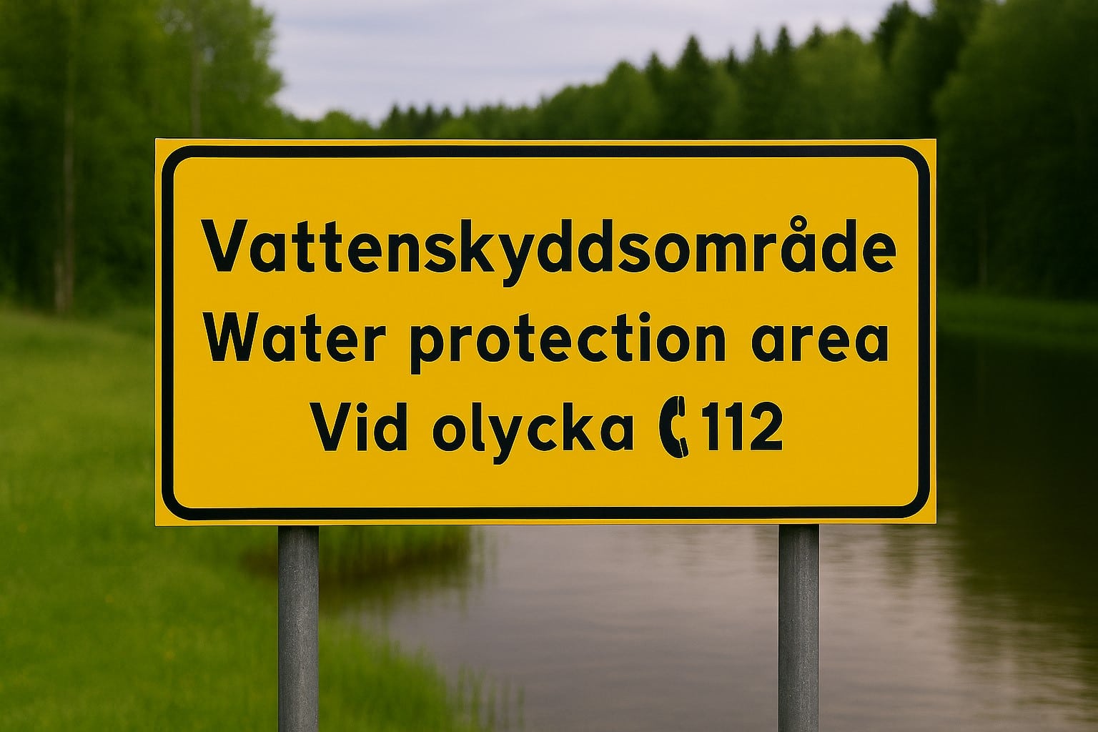 Vattenskyddsområde informationsskylt.
